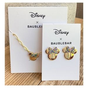 Baublebar • Disney Earrings + Necklace Set • “Minnie Bow”
